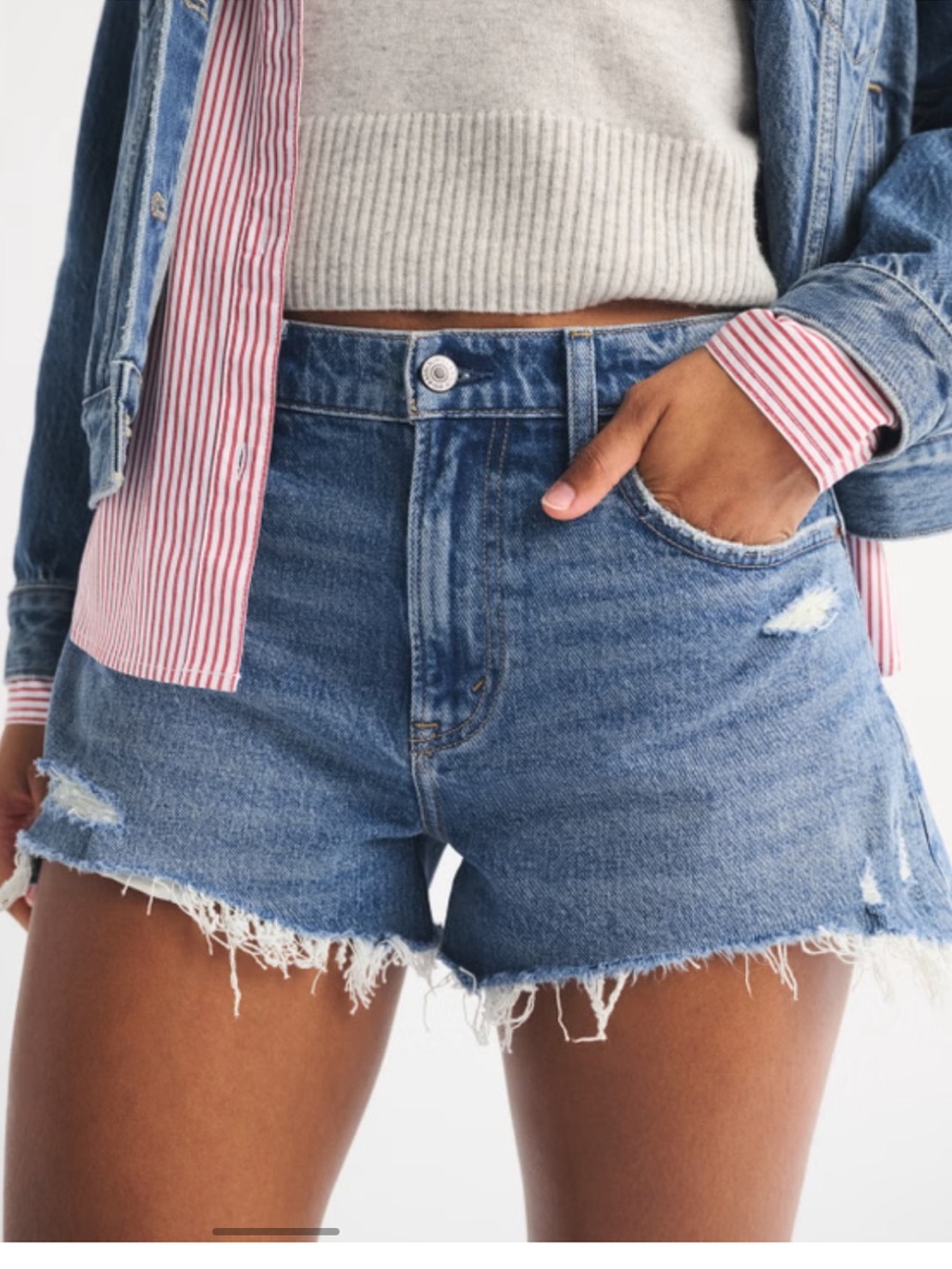 Abercrombie & Fitch Curve Love 4” High Rise Mom Shorts Size 12
